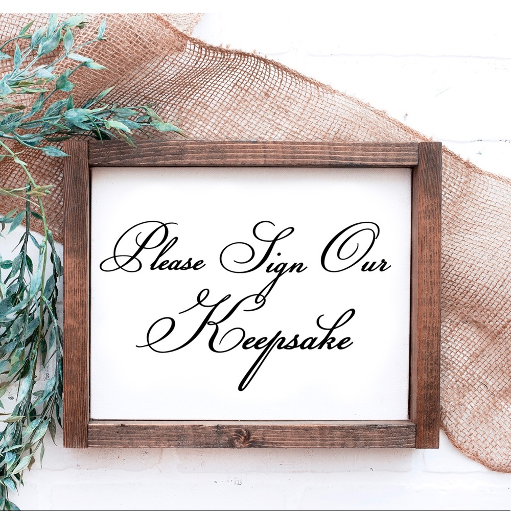 Please Sign Our Guestbook Reverse Canvas Sign